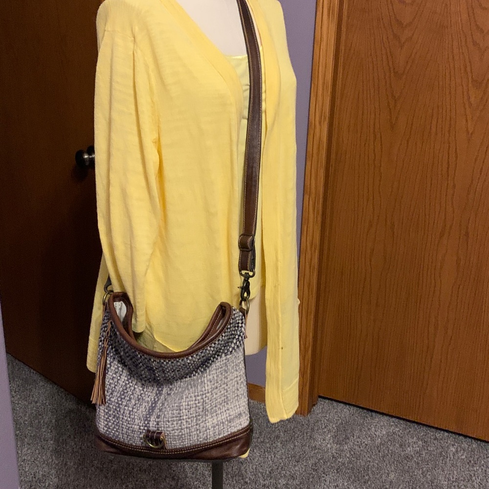 Myra Bag Gray and Brown Crossbody Bag
